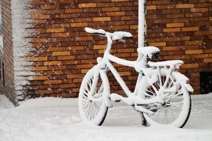 Fahrrad im Schnee